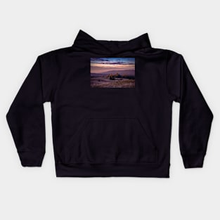 Sunset clouds and redwood trees Kids Hoodie